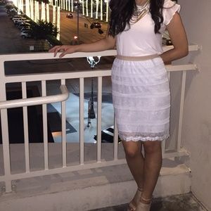 BCBG Light Blue Lace Skirt